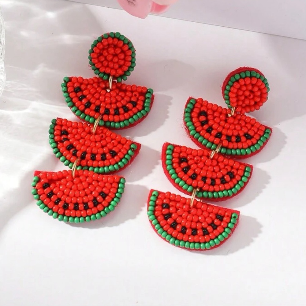 Watermelon dangling earrings